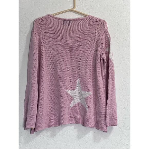 Wooden Ships Pink Star Sweater M L lightweight - Picture 4 of 4